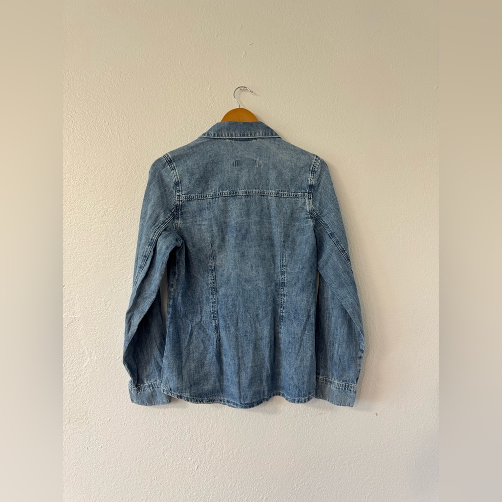 Universal Thread Blue Denim Button Down, Size 8, … - image 2